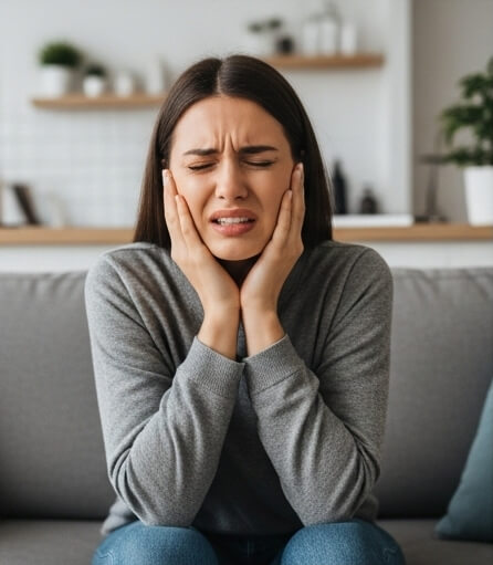 Women image in tooth pain - Emergency dentist Mansfield